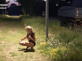 Dirty Nylon Slut Gets Fucked on the Street