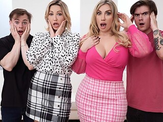 Mom Swap featuring Adira Allure and Mia James's doggystyle clip