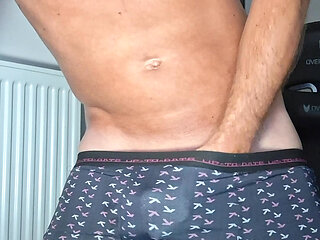 I in my jogging pants and my boxers