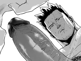 ANIMATED - Muscular dom daddy with face scar stretches out twink's ass