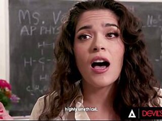 DEVILS FILM - Wild Teacher Victoria Voxxx Gets Ass Fucked And Cum In The Mouth By Her Student