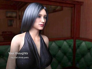 Big boobed visual novel porn game walkthrough featuring mom