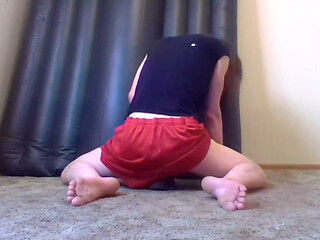 Red Shorts Wedgied Against My Sphincter and Shoe Fucking