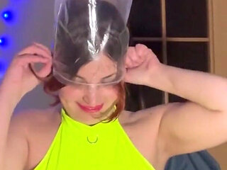 Plastic Bag Domination in Latex Minidress POV