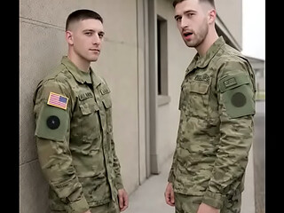 Sucking my straight battle buddy at bootcamp &mdash_ AI Generated