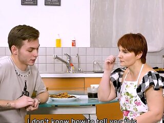 Sexually active redheaded grandmother gets to take dick