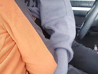 Public Agent: Stranded Biker Pick-up- Helped Him Warm up with Blowjob, Car Sex and Squirting Orga