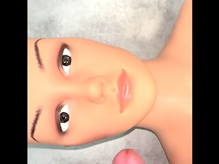 I'm trying to cum on the mannequin's face.