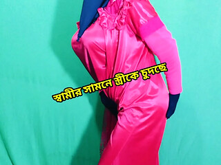 Desi wife gets stripped and caressed by her leader in a Indian village setting