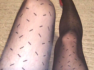 Teasing My Pattern Black Pantyhose