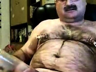 Daddy Bear Strokes His Cock