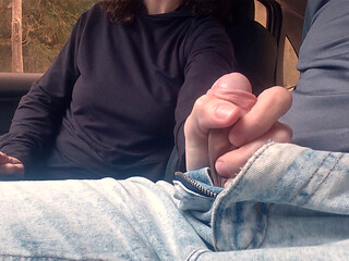 Car Handjob Deal Turns Into a Blowjob - Married Hotwife Can't Oppose and Takes His Load in Her Mouth