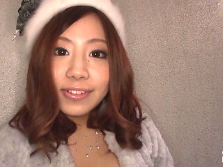 Pretty Japanese teen gets cum in mouth after sucking a big cock outdoor POV