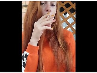 Redhead smoking