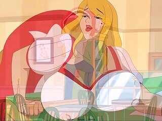 Stepmom in adult cartoons gets her feet licked