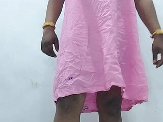 The boy wore his sister-in-law's saree and pulled out the water in her knicker bra