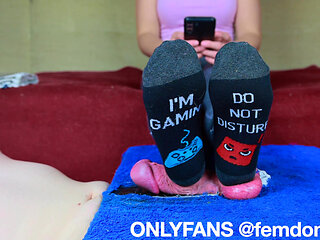 Cockbox CBT and Cock Trampling While I'm Playing with My Smartphone, Femdom Jozi Ballbusting