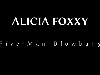 Alicia Foxxy is surrounded by five hot men who all want a piece of her.