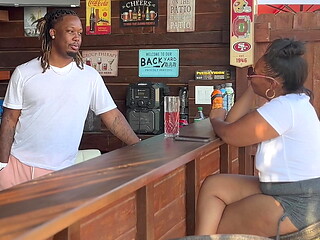 Friendly Conversation Turn into a Meet up after Lonely Stranger Meets a Bar Tender She&rsquo_s into Things Turn Into A Quick Bed Room Fuck