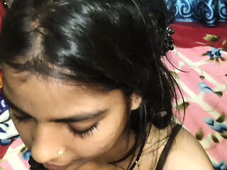 Desi bhabi gives a steamy homemade blowjob to her devoted son-in-law