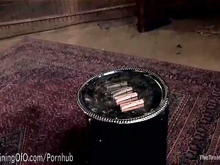 Straight couple practices BDSM bondage with vaginal torment and cumshot