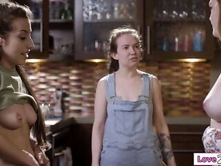 Lesbian Pussy Licking: Spencer Bradley Eats Hazel Paige's Hairy Pussy - Caught Fucking the Plumber's Apprentice