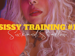 Sissy Training - Suck and Swallow Close-up