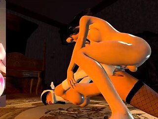 Hot 3D redhead licking a pussy while getting fucked