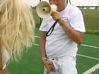 Vivian Schmitt gets her asshole rammed by tennis coach outdoors