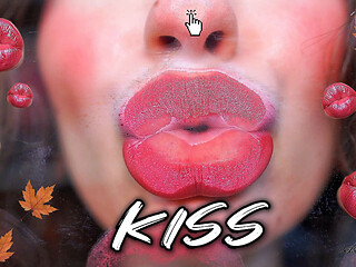 Autumn Seduction Shiny Bronze Red Kisses with Tongue
