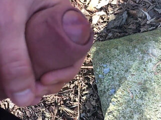 Uncut Thick Cock Cumshot with Just Slightly Pulling Back and Forth Foreskin Outside