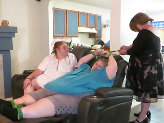 Ssbbw damsel is preyed on my 2 BBWs