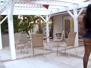 Hot and horny big tits and big ass ebony slut rides a big black cock hard for cum