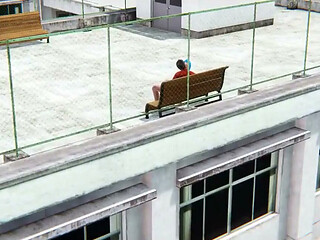 Jinx Rips a Man's Cock in Public - Lol Jinx Park Bench Handjob