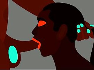Hentai girl enjoys penis and gives ASMR blowjob