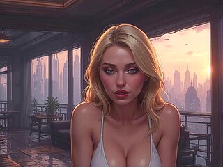 Cloud Level Olivia in the Future Sexy Teasing Showing Her Big Cleavage Part 2