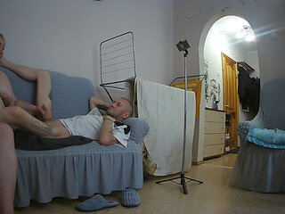 Stepmom Helps Me Jerk off My Cock so That I Cum