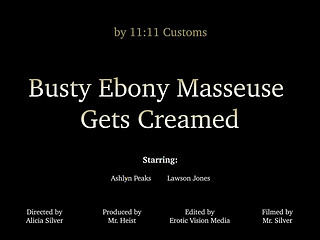 Busty ebony masseuse gets creampied after a sensual massage session