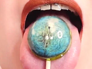 Asmr Video: Lipstick, Mesh Gloves and Lollipop