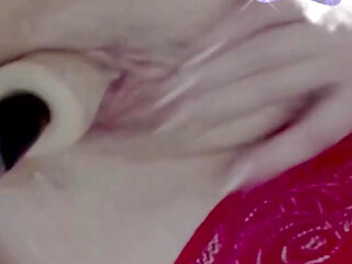 Very Wet Pussy Close-up, Vibrator on Clit, Fuck Pussy Sex Machine