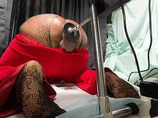 Big Bubble Butt Santa Gets Fucked By Big Sex Machine Dildo Until Having Prostate Orgasms For Christmas Present