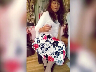 CD Modeling A Pretty Skirt And Getting Extremely Excited