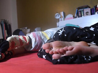 Two Footsie Girls in Bed
