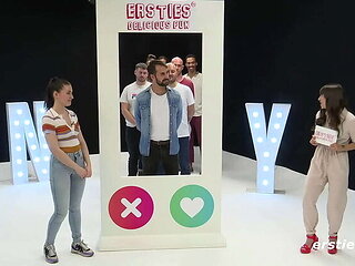 German Amateur Blowjob and Pussy Licking in Hot Dating Game Parody