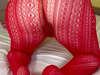 Red Pantyhose Showing