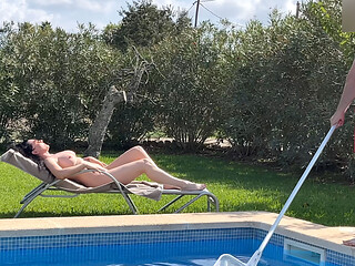 MILF Gets Fucked Hard and Cummed at the Pool