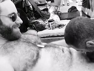 Muscular Bear John Gets Fucked at a Wild Pool Party