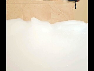 Solo Male Taking a Mega Bubble Bath