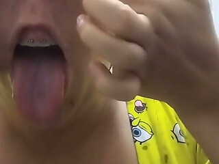 Tongue Fetish Snot Nose Play Nostrils Cum on My Braces