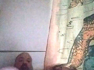 Solo masterbation with homemade cock